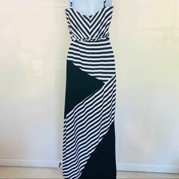 Bebe White and Black Striped Sundress - Picture 3 of 6